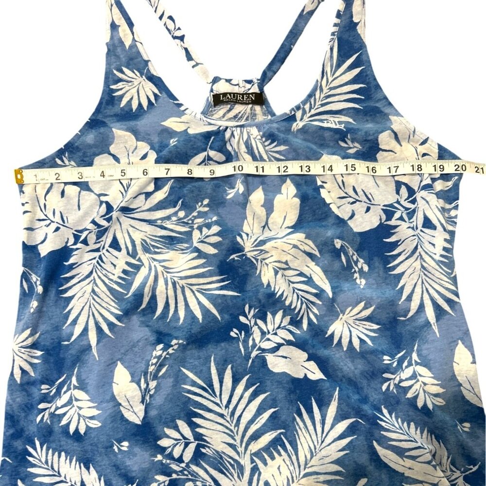 Ralph Lauren Black Label Maxi Dress Blue & White Floral Sleeveless Tropical - Picture 7 of 10